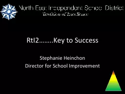 RtI2……..Key to Success Stephanie Heinchon Director for School Improvement
