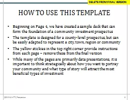 HOW TO USE THIS TEMPLATE Beginning on Page 4, we have created a sample deck that can form