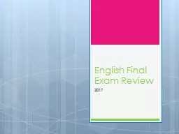 English Final Exam  R eview 2017 Academic Vocabulary Analyze: closely examine to gain