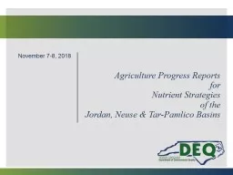 Agriculture Progress Reports  for  Nutrient Strategies  of the