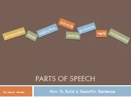 Parts of Speech            How To Build A Beautiful Sentence