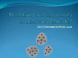 Modularity and Community Structure in Networks* M.E.J  Newman in