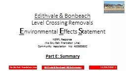 Edithvale & Bonbeach  Level Crossing Removals E nvironmental