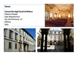 Venue Università   degli   Studi  di Milano Palazzo  Greppi