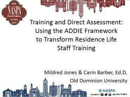 Training and Direct Assessment:  Using  the ADDIE Framework