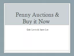 Penny Auctions & Buy it Now	 Gabi Lewis & Jason Lee