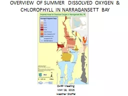 OVERVIEW OF SUMMER DISSOLVED OXYGEN & CHLOROPHYLL IN NARRAGANSETT BAY