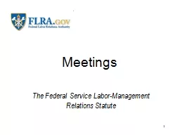 Meetings The Federal Service Labor-Management Relations Statute
