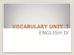 VOCABULARY UNIT  7 ENGLISH IV SURLY ( adj ) Rude or unfriendly