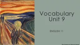 Vocabulary  Unit 9 ENGLISH 11 The Scream  by  Edvard  Munch