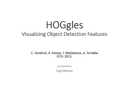 HOGgles Visualizing  Object Detection Features C.  Vondrick
