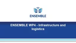 ENSEMBLE WP4 - Infrastructure and  logistics WP4.1. Requirements