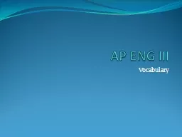 AP ENG III Vocabulary VOCABULARY WORD MAP Definition / Denotation
