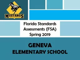 GENEVA   ELEMENTARY SCHOOL Agenda What are the Florida Standards Assessments?