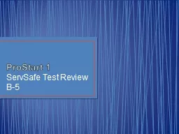 ProStart  1 ServSafe  Test Review B-5 The three types of hazards that make food unsafe
