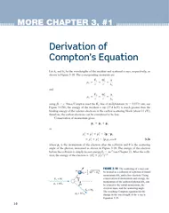 MORE CHAPTER   Derivation of Comptons Equation Let an