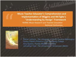 Music Teacher Educator’s Comprehension and Implementation of Wiggins and McTighe’s