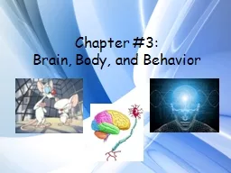 Chapter #3: Brain, Body, and Behavior Chapter Objectives:   Name and explain the parts