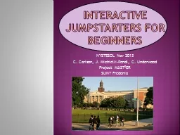 Interactive  Jumpstarters  for  Beginners NYSTESOL Nov 2013