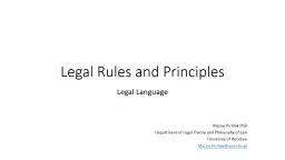 Legal   Rules  and  Principles Legal  Language Maciej Pichlak