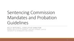 Sentencing Commission Mandates and Probation Guidelines	 Kelly Mitchell, Executive Director