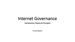 Internet Governance Introduction , History &  Principles
