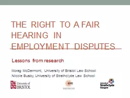 The  right to a fair hearing in employment disputes Lessons from research