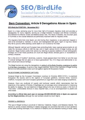Bern Convention Article  Derogations Abuse in Spain SE