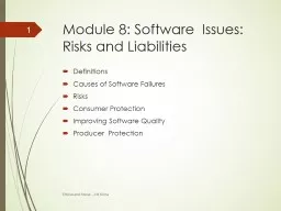 Module 8: Software  Issues: Risks and Liabilities Definitions