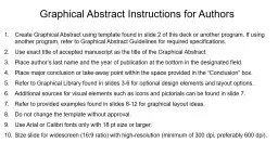 Graphical Abstract Instructions for Authors Create  G raphical