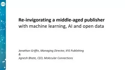 Re-invigorating a middle-aged publisher  with machine learning, AI and open data