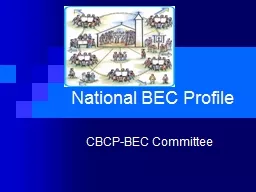 National BEC Profile CBCP-BEC Committee Only 61 out 85 dioceses submitted their diocesan