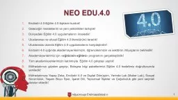 NEO EDU 4.0 We have created a link between Industry 4.0 and Education 4.0.