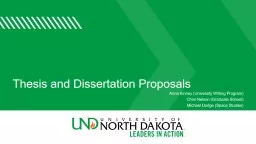 Thesis and Dissertation Proposals Anna Kinney (University Writing Program)
