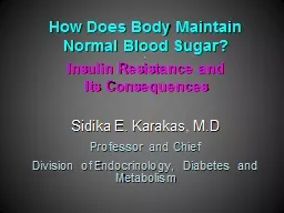 How Does Body Maintain  Normal Blood Sugar? a Insulin Resistance and