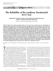 ORIGINAL ARTICLE The Reliability of the Lanthony Desat