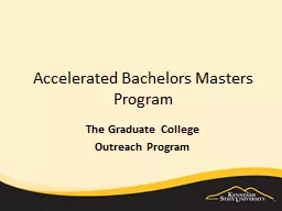 Accelerated Bachelors Masters Program The Graduate College