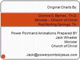 1 Original Charts By: Donnie S. Barnes, Th.D. Minister – Church of Christ