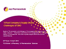Virtual Company & Supply Chain –  Challenges of  CMO QP Forum 12 April 2018