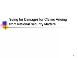 Suing for Damages for Claims Arising from National Security Matters