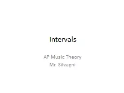 Intervals AP Music Theory Mr. Silvagni What is an Interval?