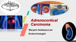 Adrenocortical Carcinoma Maryam  Heidarpour, MD Endocrinologist