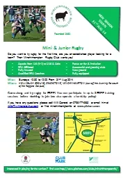 NEW  SEASON   STARTS 6 Sep Minis & Juniors 30 Aug for Colts