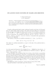 ON LATTICE PATH COUNTING BY MAJOR AND DESCENTS C