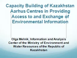 Capacity Building  of Kazakhstan  Aarhus  Centres  in  Providing