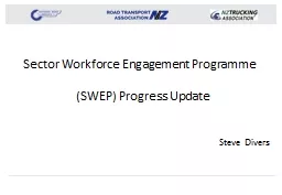 Sector Workforce Engagement Programme   					 	 	(SWEP) Progress Update