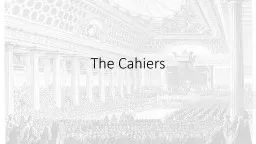 The Cahiers Tasks, while reading The  cahiers de  doléances
