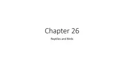 Chapter 26 Reptiles and Birds Reptiles Skin is smooth and dry, covered in scales