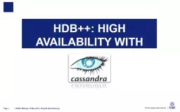 HDB++: High Availability with l TANGO Meeting l 20 May 2015 l Reynald Bourtembourg