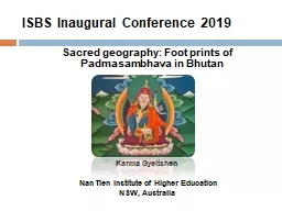 ISBS Inaugural Conference 2019 Sacred  geography: Foot prints of